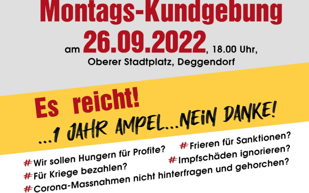 Montags Kundgebung Deggendorf Miteinander